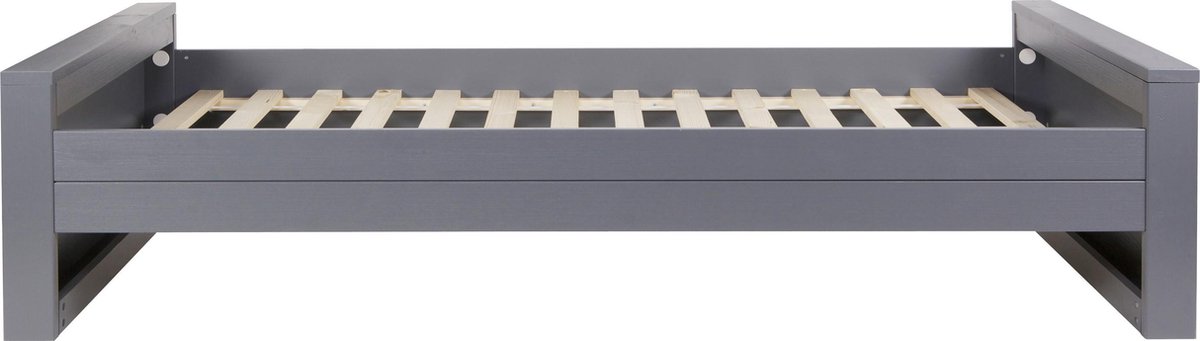 Woood Dennis Bed 90 x 200 cm - Donker - Grijs