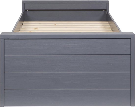 Woood Dennis Bed 90 x 200 cm - Donker - Grijs