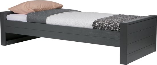 Woood Dennis Bed 90 x 200 cm - Donker - Grijs