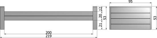 Woood Dennis Bed 90 x 200 cm - Donker - Grijs