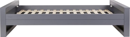 Woood Dennis Bed 90 x 200 cm - Donker - Grijs