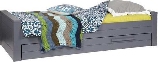 Woood Dennis Bed 90 x 200 cm - Donker - Grijs