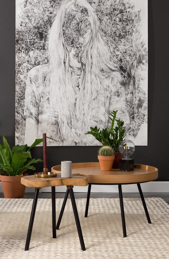 Zuiver Oak Tray Salontafel Ø 78 cm - Bruin