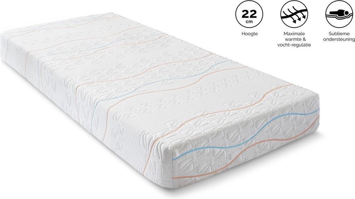 M line Traagschuim Matras Slow Motion 1 - 80 x 190 cm - tot 120 kg