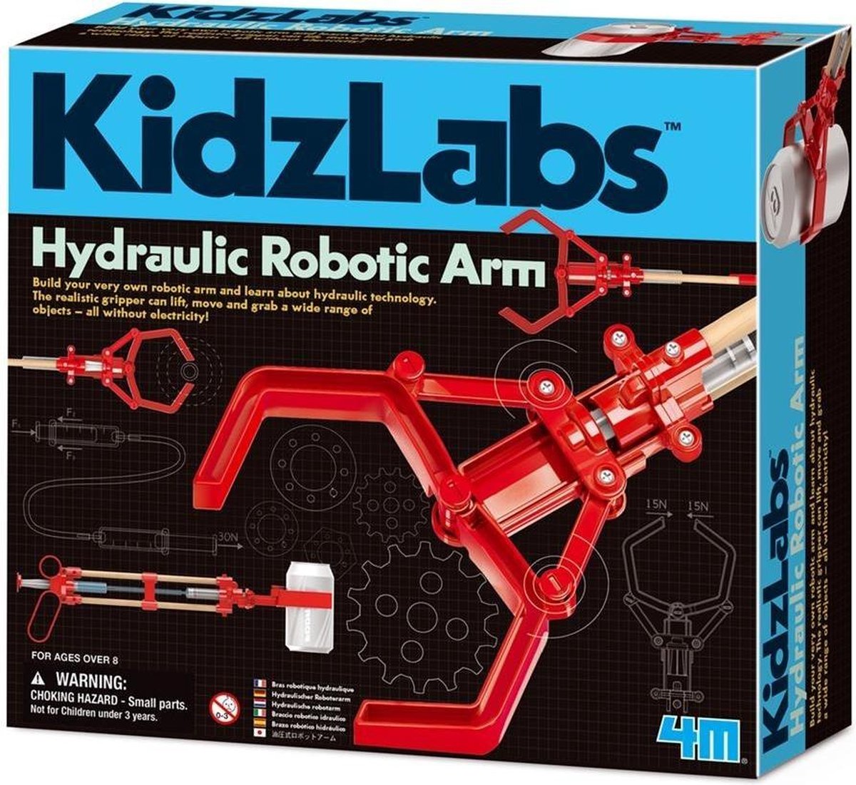 4M Kidzlabs Hydraulische Arm 24 Cm - Rood