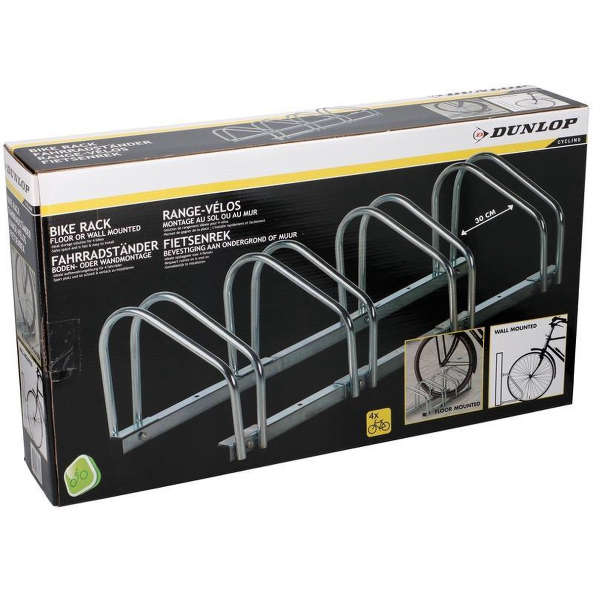 Dunlop Fietsenrek Voor 4 Fietsen - Fietsen Stalling - Grijs