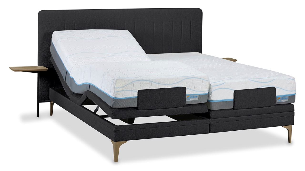 M line Boxspring Elite Lines Verstelbaar Met Slow Motion 2 Matras - 140 x 220 cm - Zwart