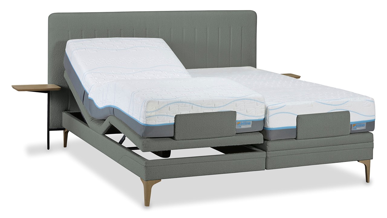 M line Boxspring Elite Lines Verstelbaar Met Slow Motion 2 Matras - 200 x 220 cm - Grijs