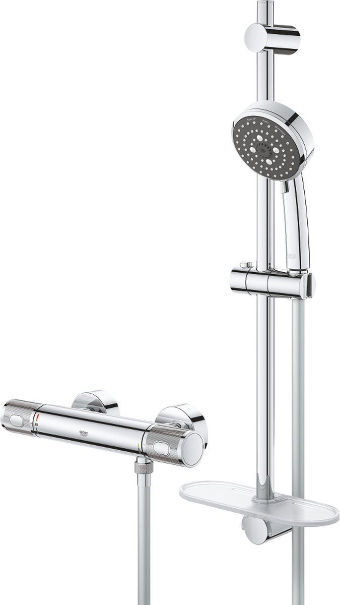 Grohe Precision Feel thermostatische douchemengkraan met glijstangset Chroom 34791000