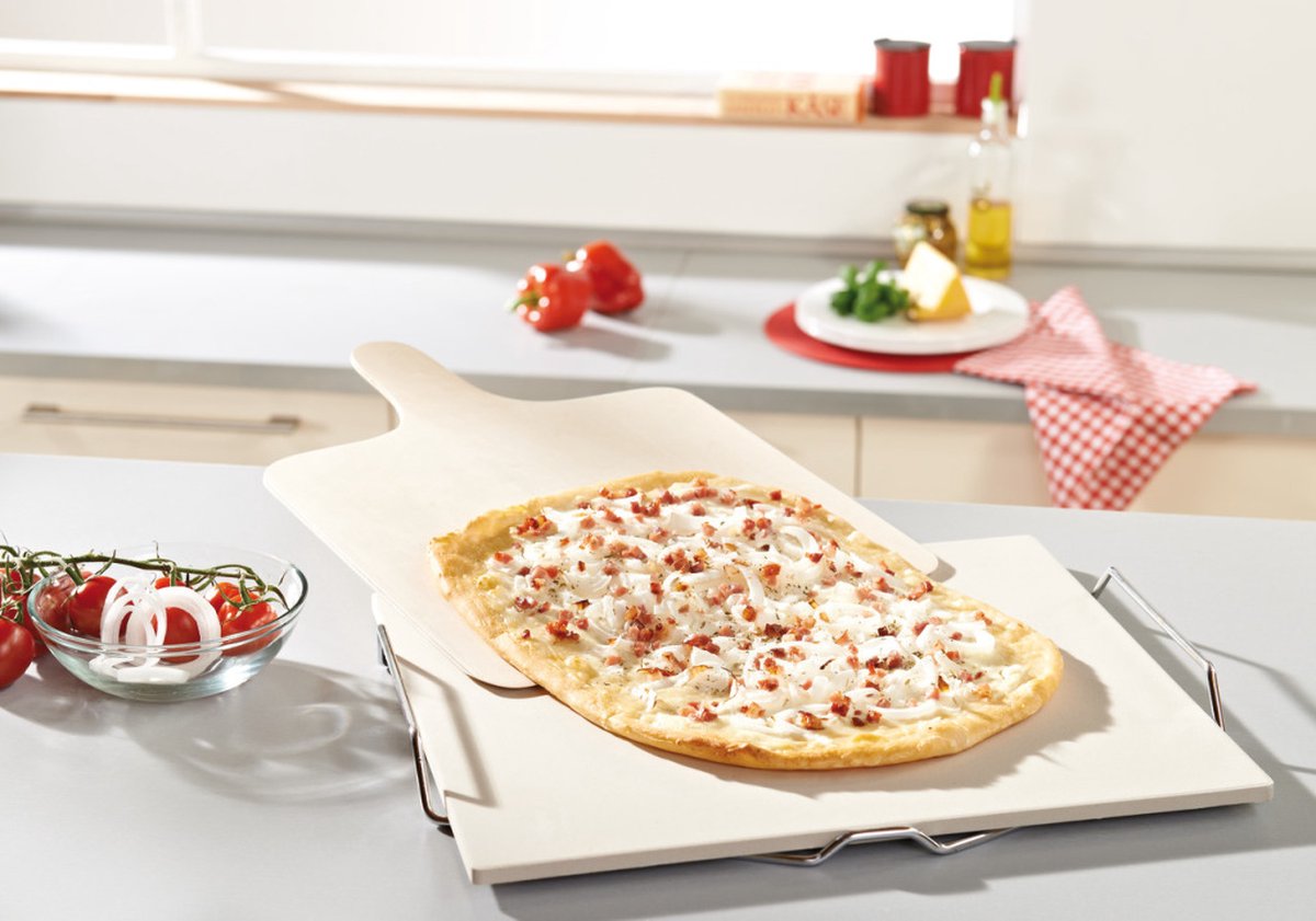 Leifheit Baksteen met Pizzaspatel - Beige