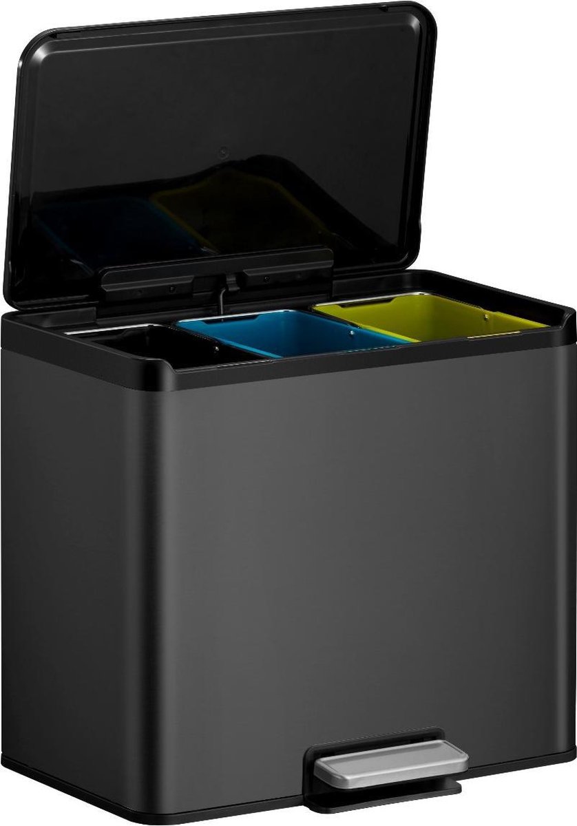 Eko Essential Recycler Pedaalemmer Afvalscheider - 3 X 9l - - Zwart