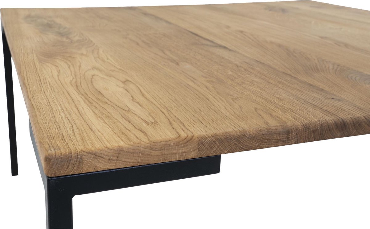 Kelvi Moderne geolied eiken salontafel "Luciano" - L110xB60xH45 CM - Bruin