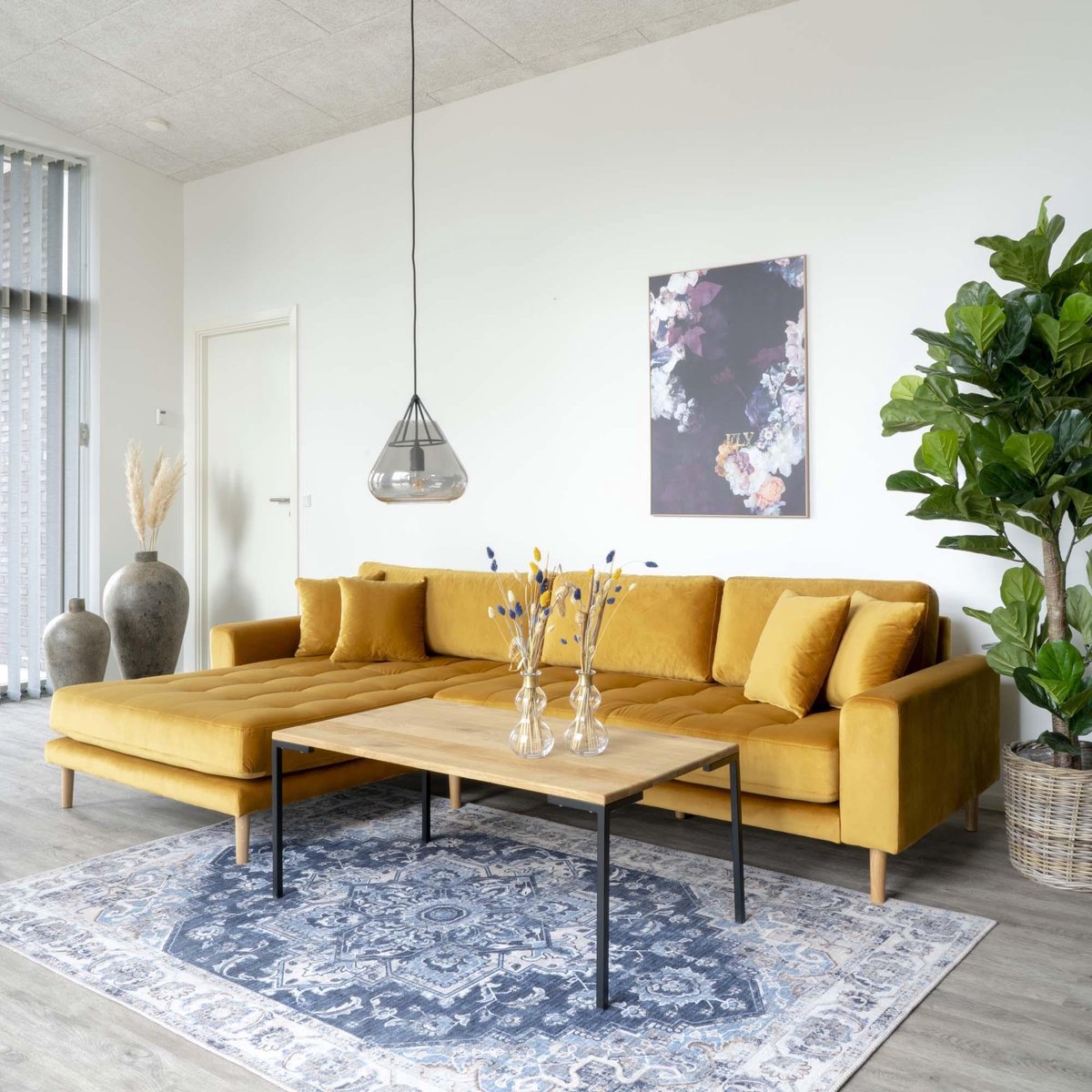 Kelvi Moderne geolied eiken salontafel "Luciano" - L110xB60xH45 CM - Bruin