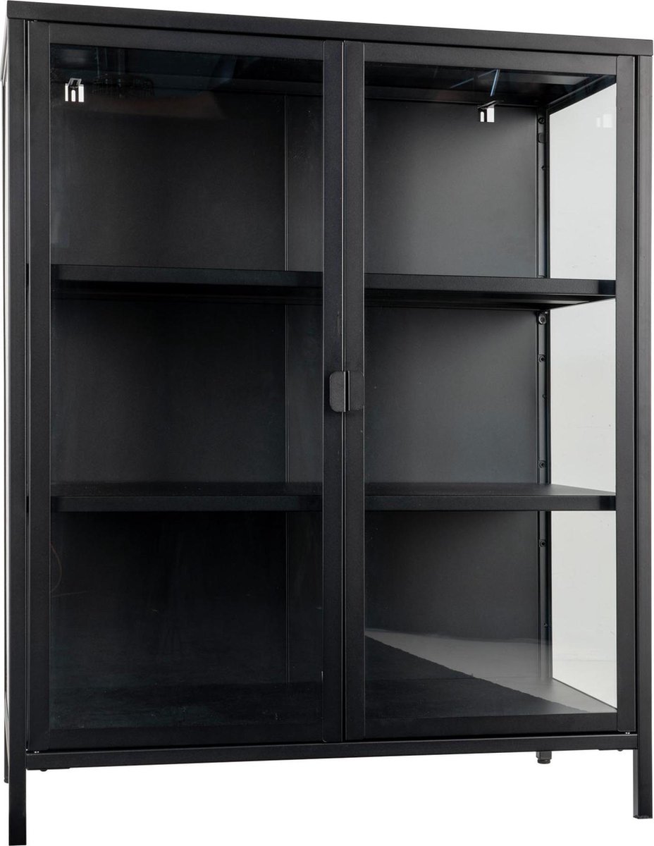 House Nordic Modernee ''Brisbane'' Display Cabinet - L40xB80xH101,5 cm - Zwart