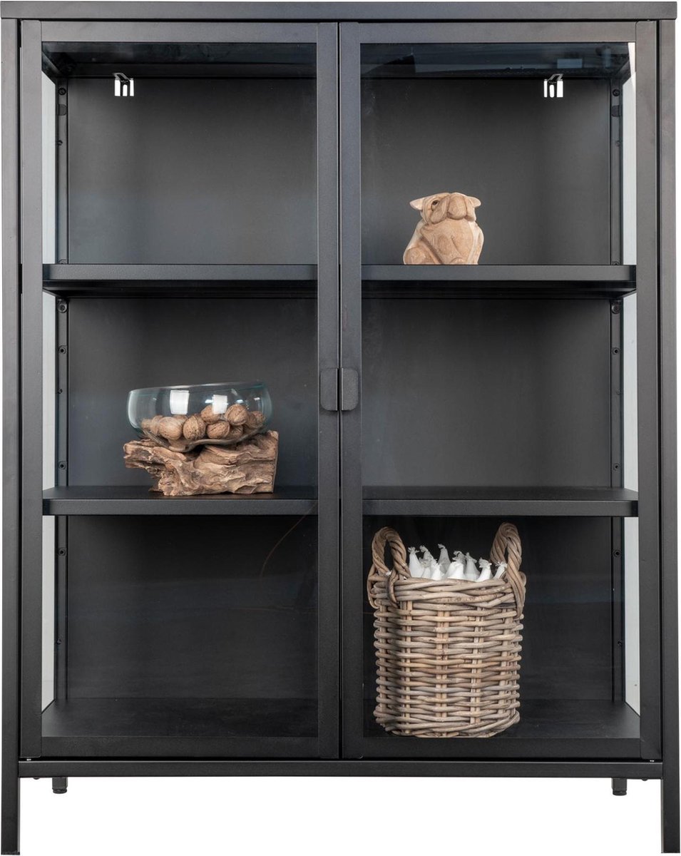 House Nordic Modernee ''Brisbane'' Display Cabinet - L40xB80xH101,5 cm - Zwart