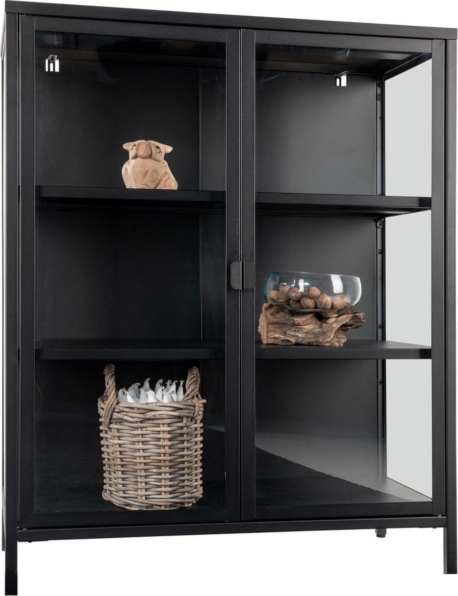 House Nordic Modernee ''Brisbane'' Display Cabinet - L40xB80xH101,5 cm - Zwart