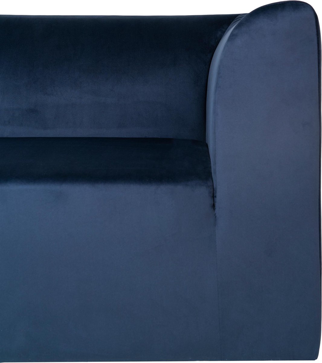 House Nordic Lounge bank in donker fluweel - links gericht "Alba" - L160-90xB272xH67 CM - Blauw