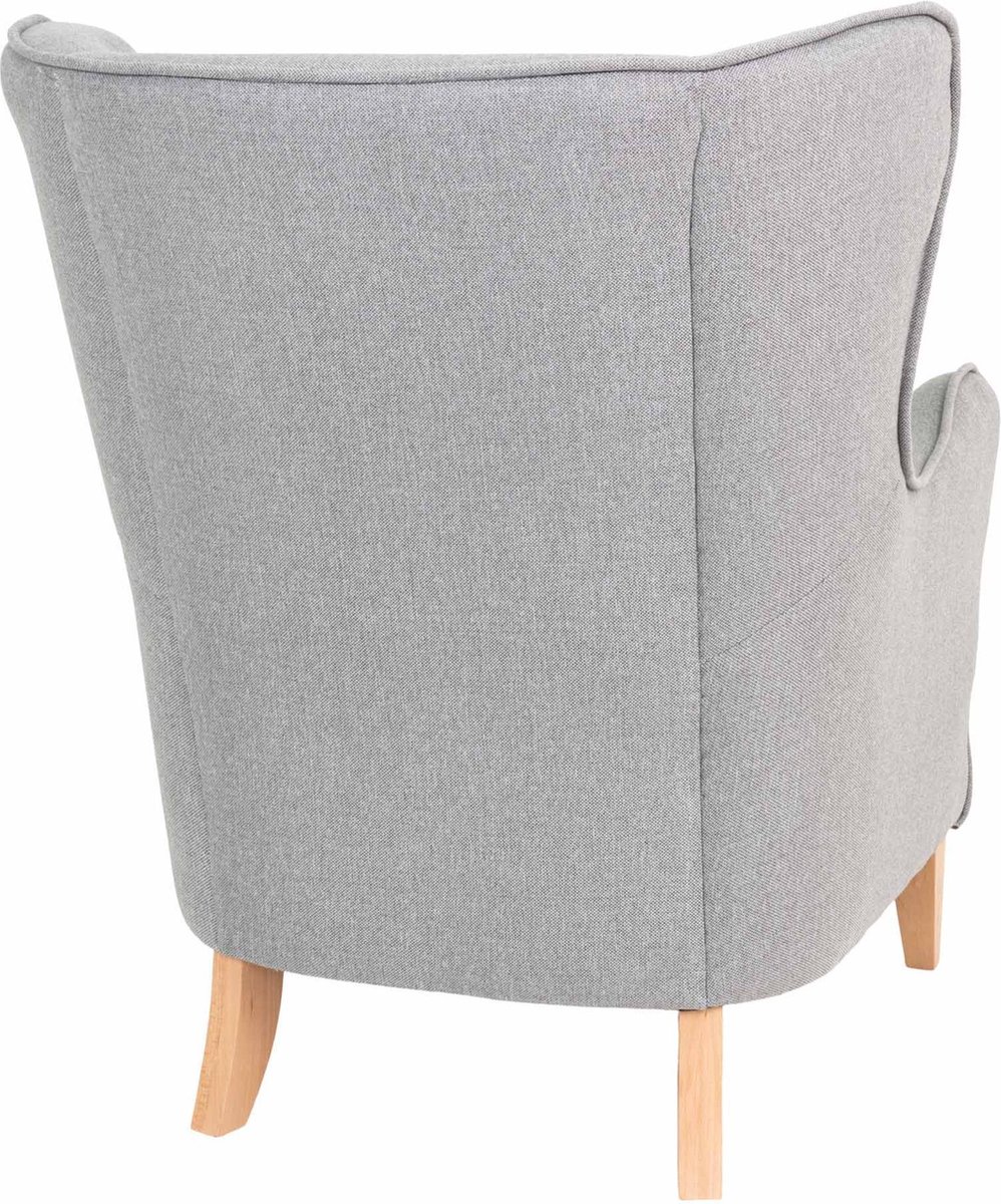 House Nordic Scandinavische stoel in licht met natuurlijke poten "Campo" - L87xB87xH103 CM - Grijs