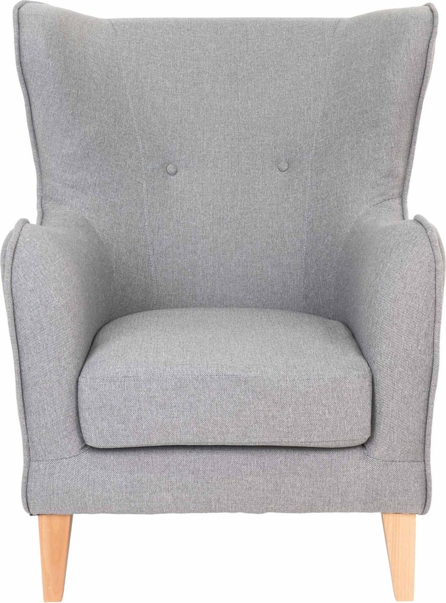 House Nordic Scandinavische stoel in licht met natuurlijke poten "Campo" - L87xB87xH103 CM - Grijs