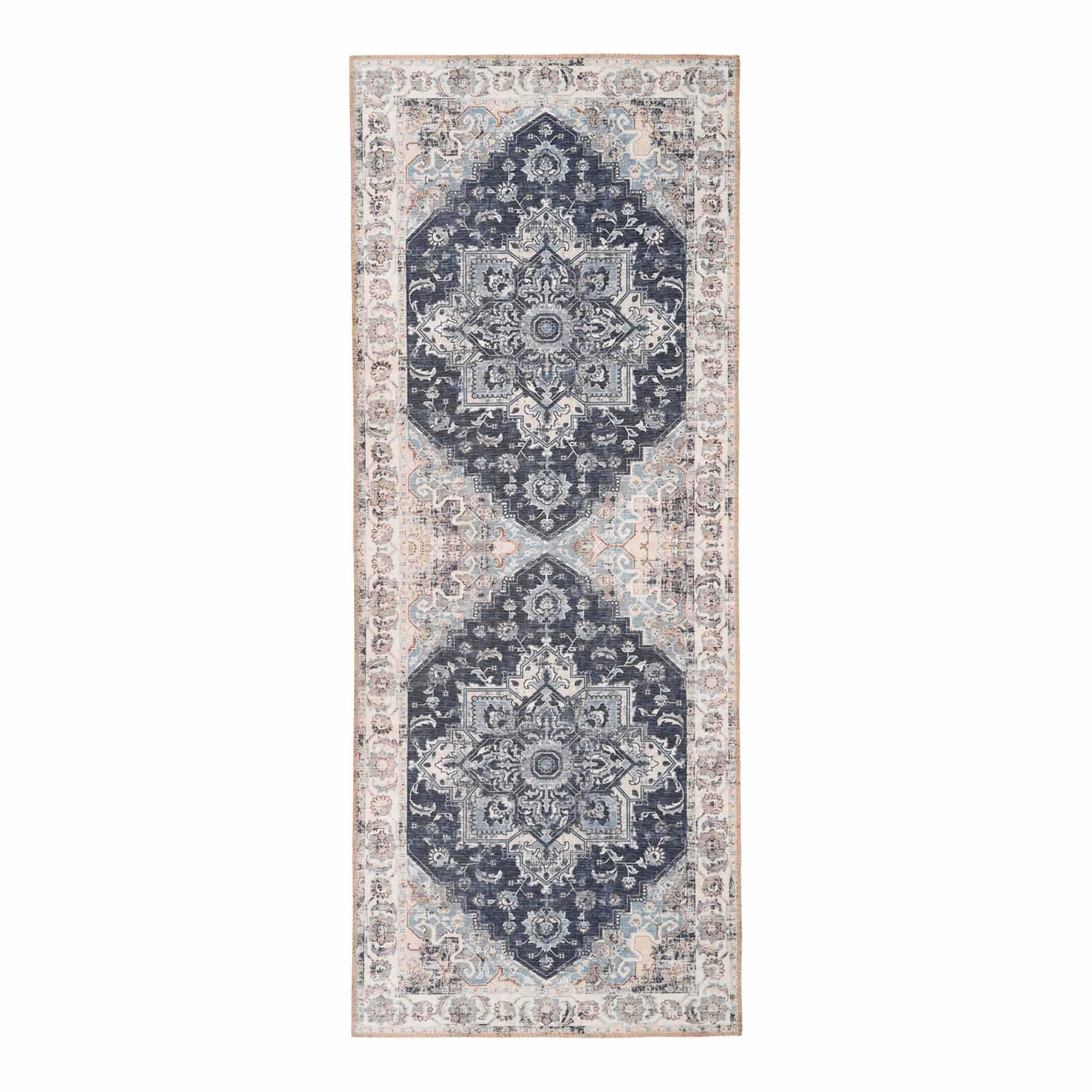 House Nordic Modernee ''Havana'' vloerkleed hal - L80xB200xH1 cm - Blauw