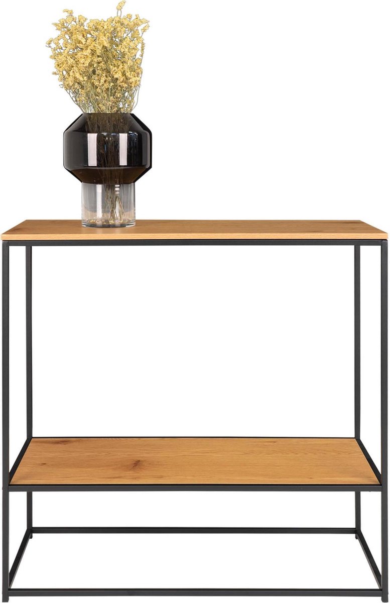 Kelvi Moderne bruine ''Jochem'' console tafel - L36xB80xH80 cm - Zwart