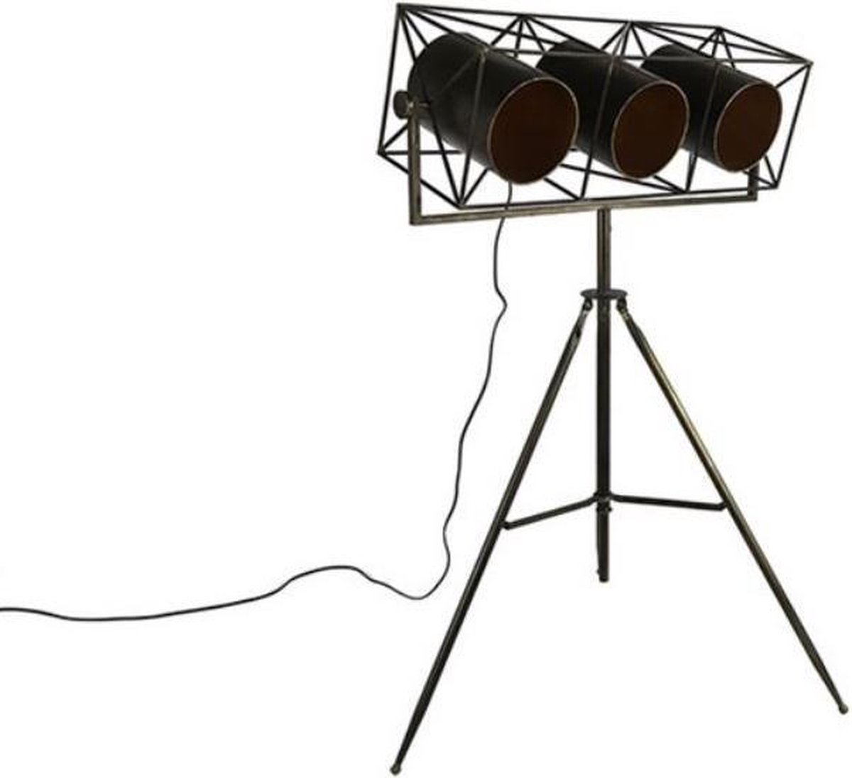 Countryfield Industriëlee ''Laszlo'' vloerlamp - L70xB70xH155 cm - Zwart