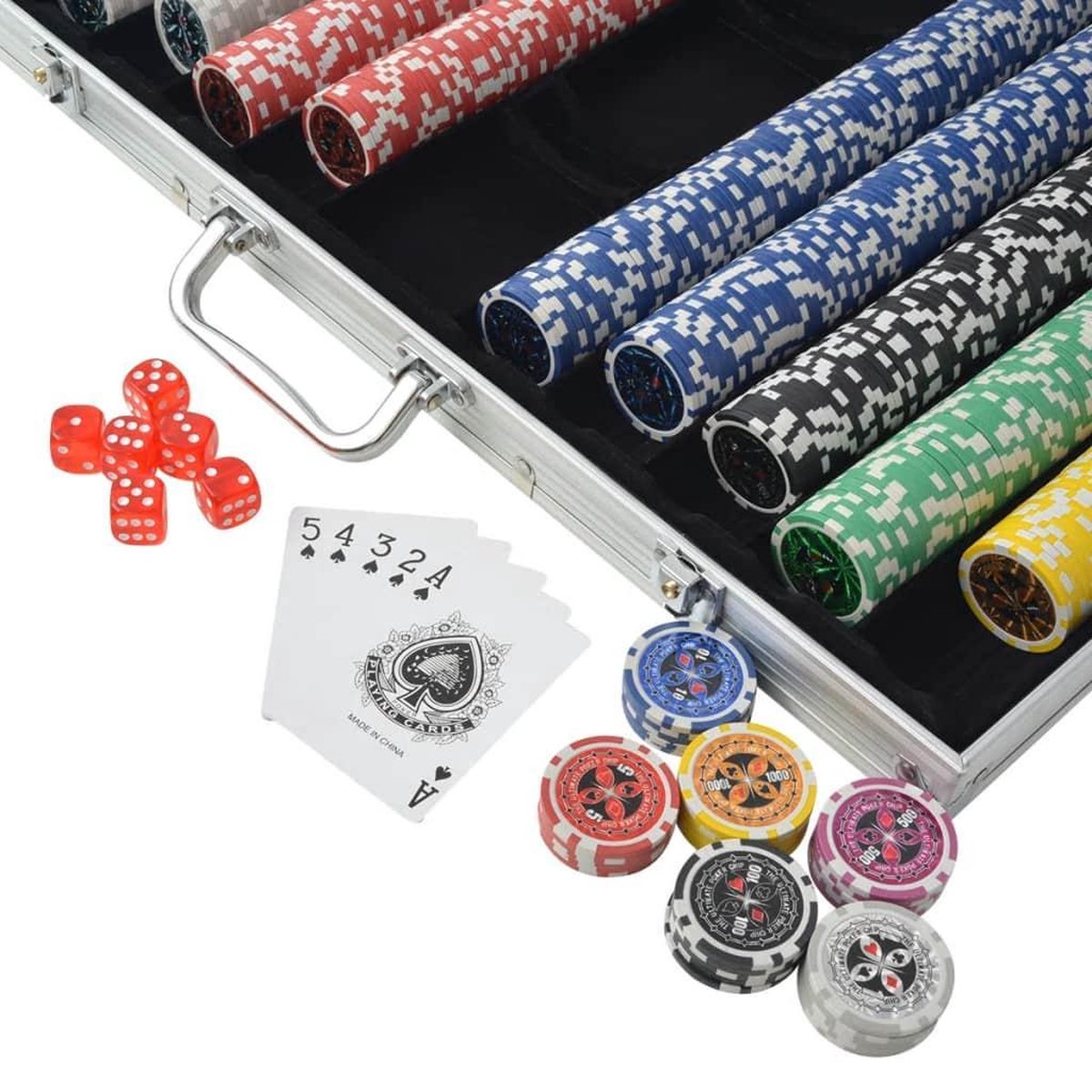Vidaxl Pokerset Met 1000 Laser Chips Aluminium