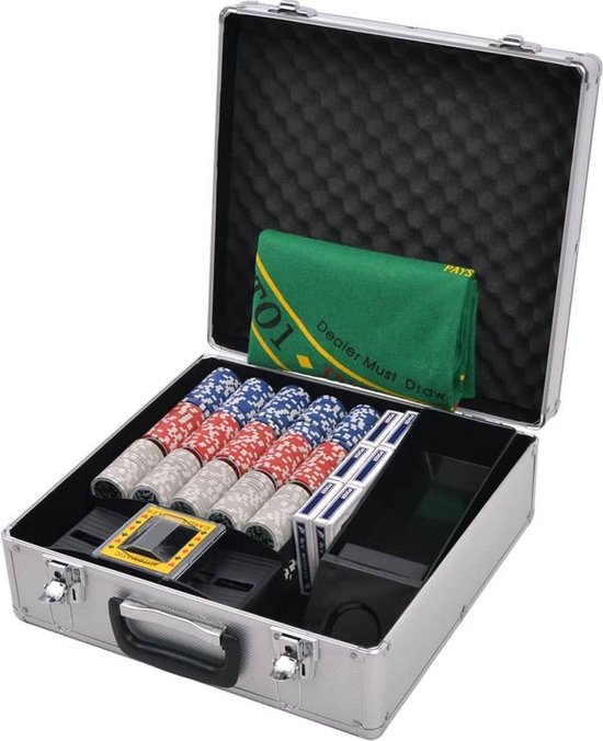 Vidaxl Poker/blackjack Set Met 600 Chips Aluminium