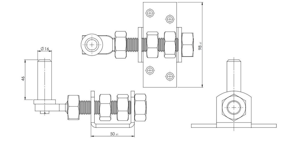 PLAATDUIM VERSTELBAAR ELV 16X45
