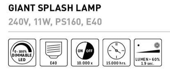 Calex LED E40 11W Giant Splash 37,3 cm Filament Lichtbron