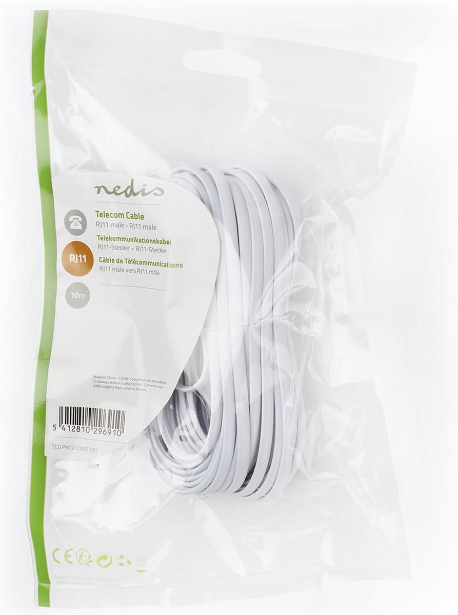 Nedis RJ11 Telecomkabel 10m M/M