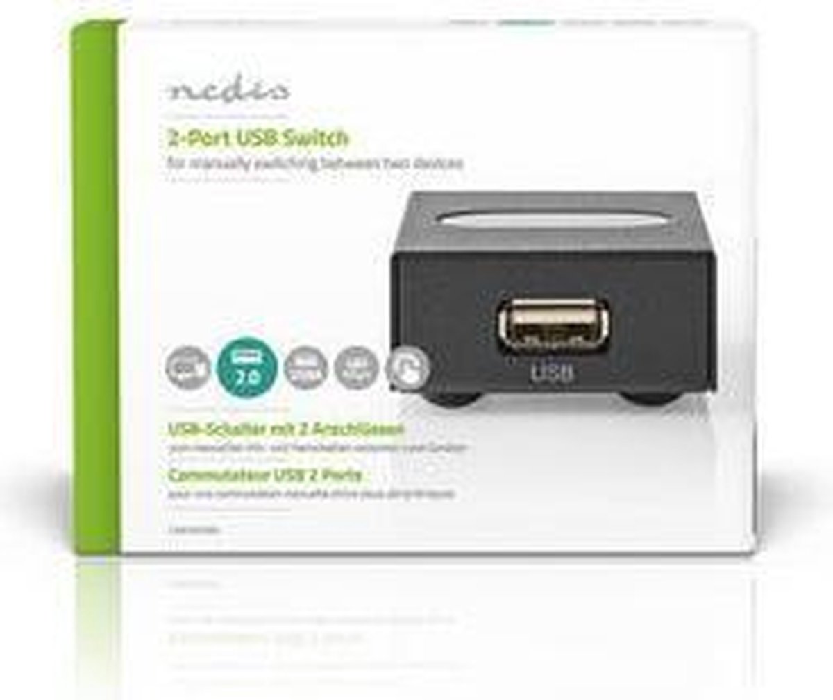 Nedis 2-poorts USB switch