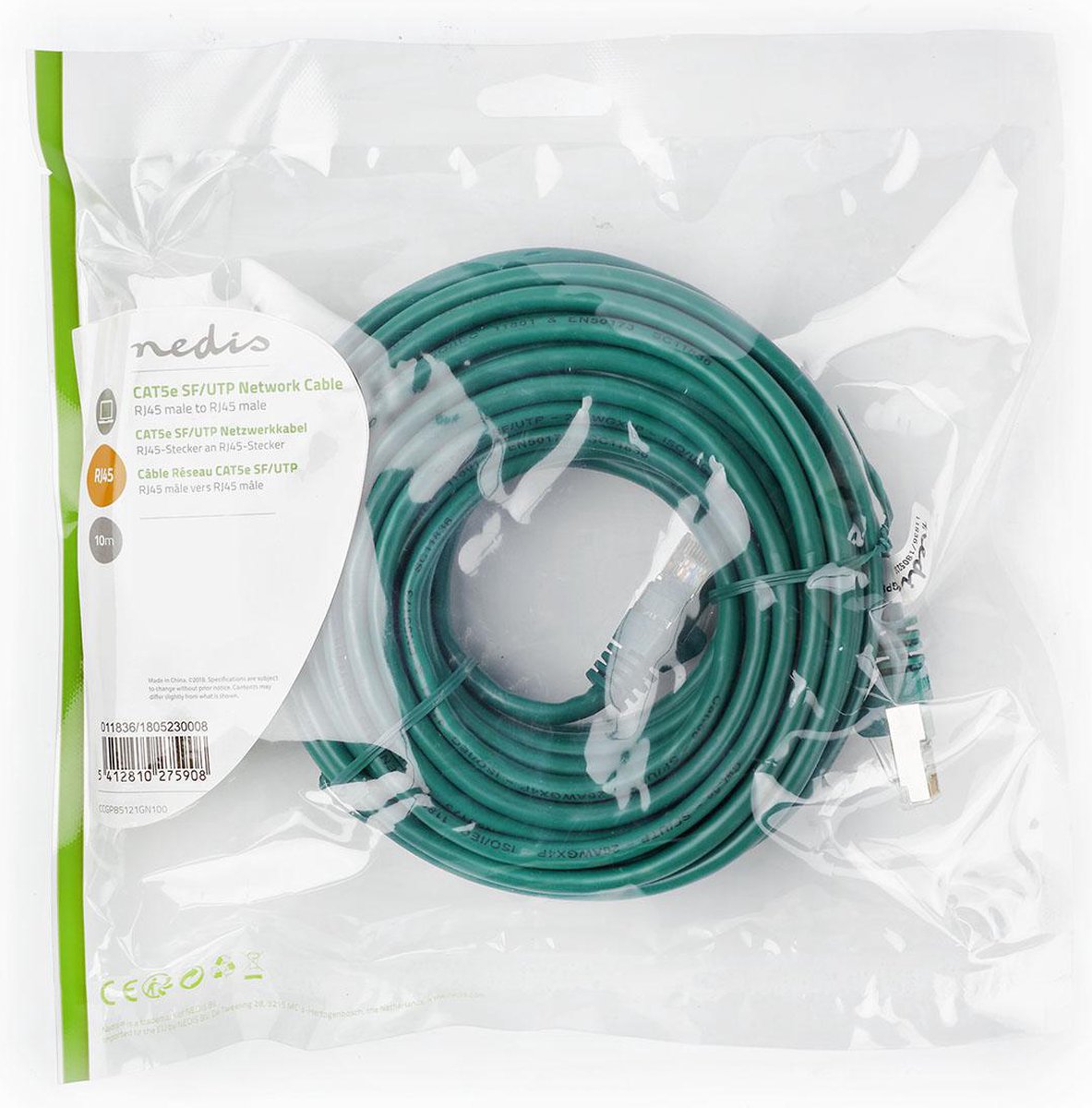 CAT5e SF/UTP kabel groen 10m