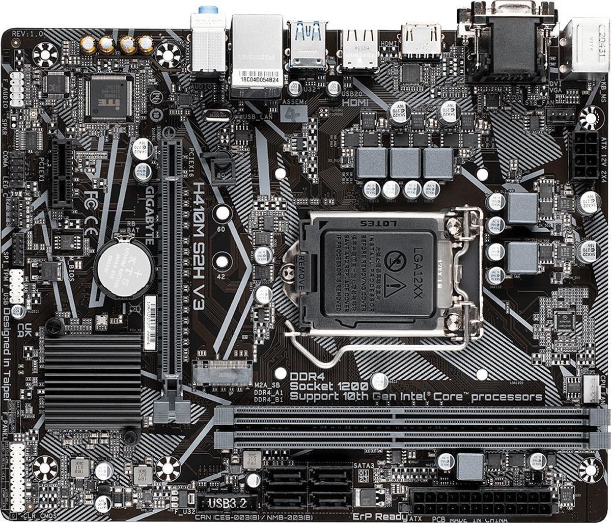 Gigabyte H410M S2H moederbord