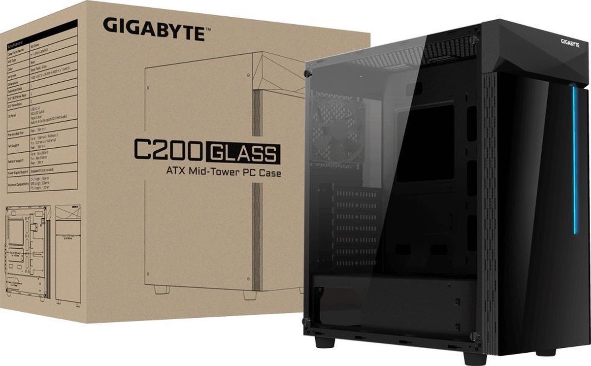 Gigabyte C200 Glass zwart