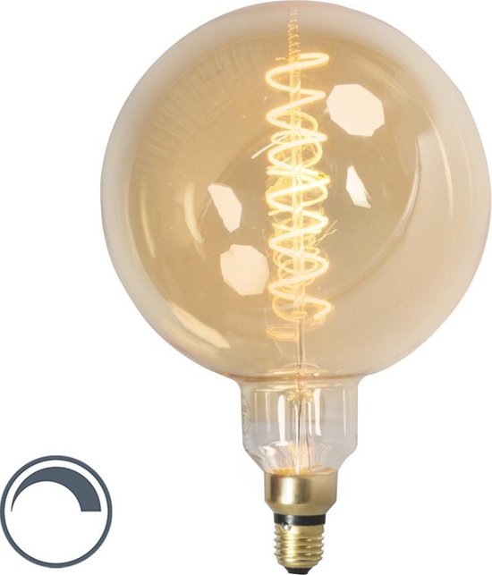 Calex LED E27 4W Megaglobe 34 cm Flex Filament Lichtbron - Goud