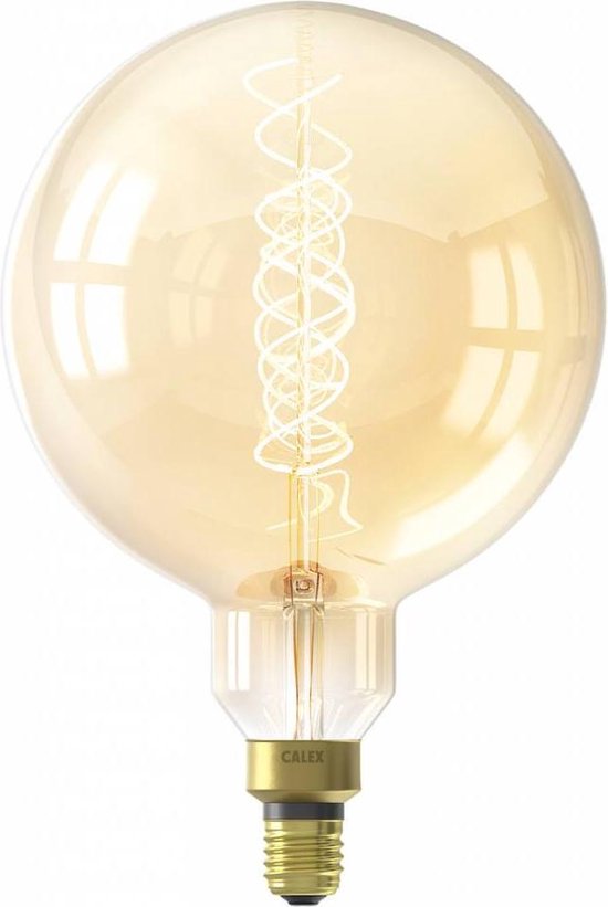 Calex LED E27 4W Megaglobe 34 cm Flex Filament Lichtbron - Goud