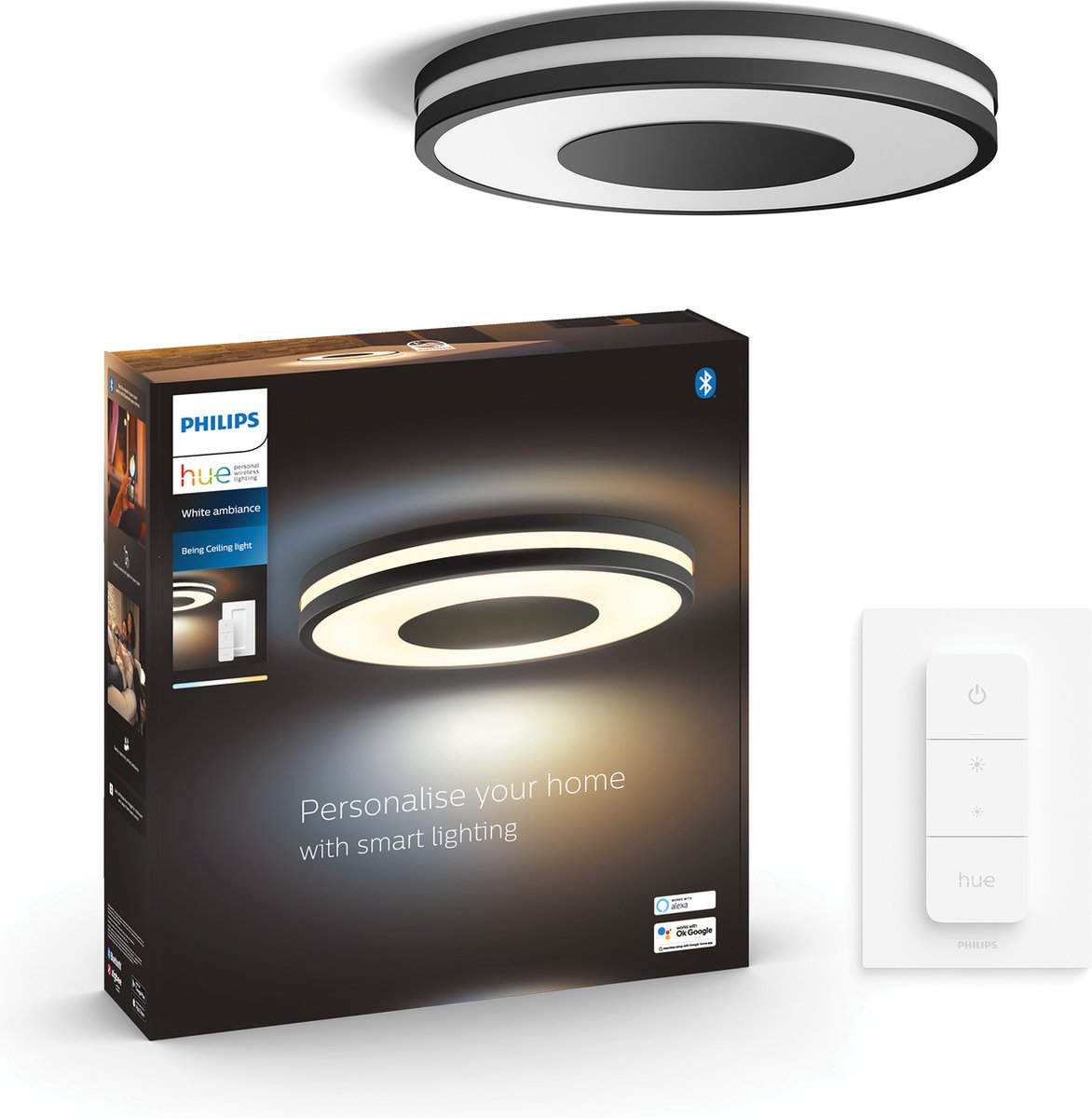 Philips Being plafondlamp White Ambiance - Zwart