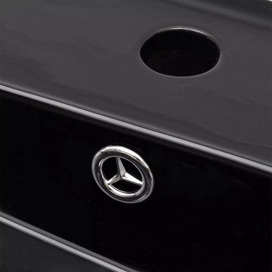 Vidaxl Wastafel Met Kraangat En Overloop Rechthoekig Keramiek - Zwart