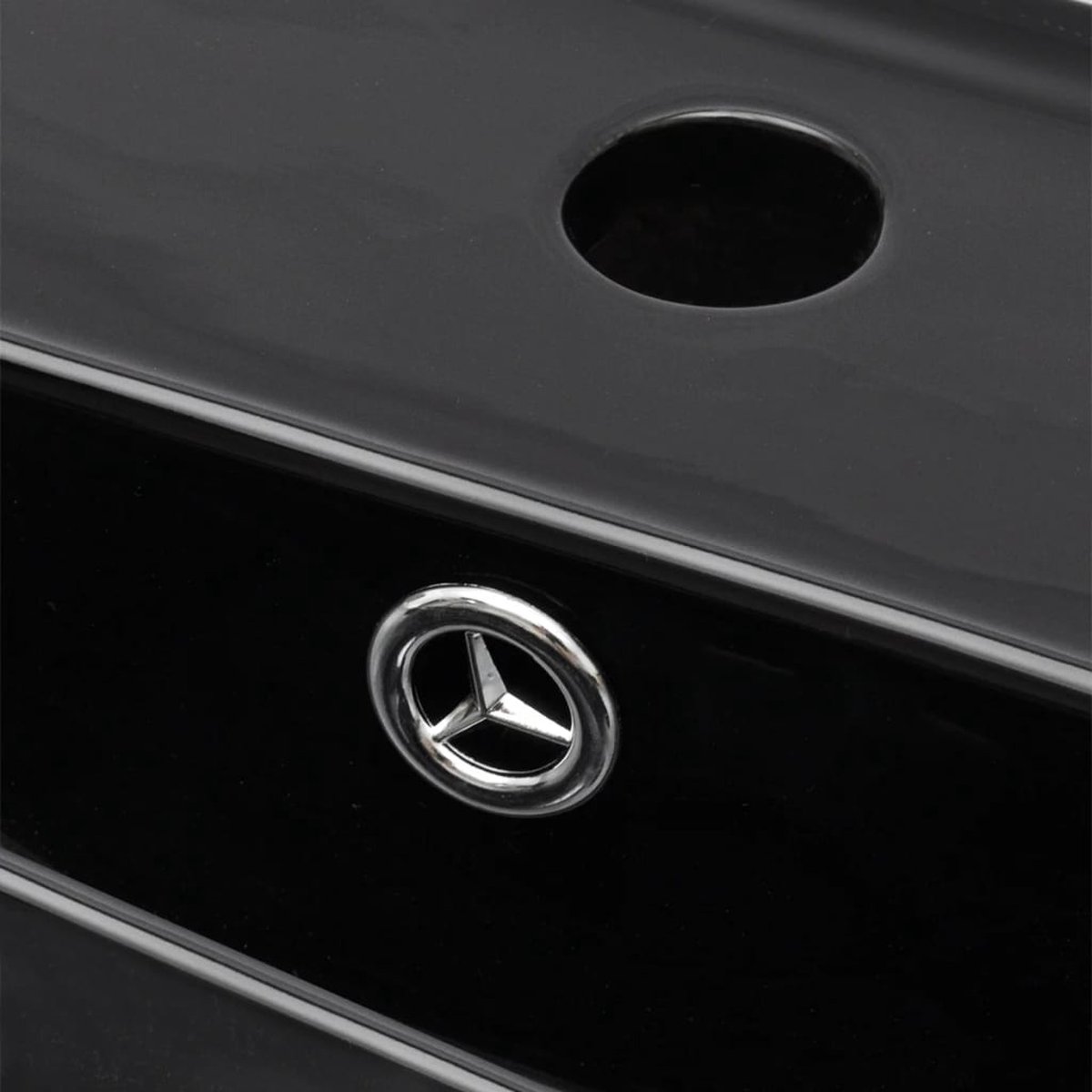 Vidaxl Wastafel Met Kraangat En Overloop Rechthoekig Keramiek - Zwart