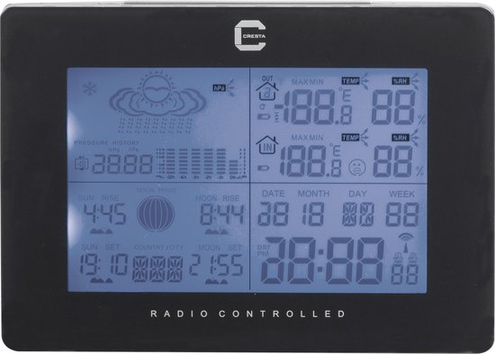 Cresta C-care Dtx370 Digitaal Weerstation - Zwart