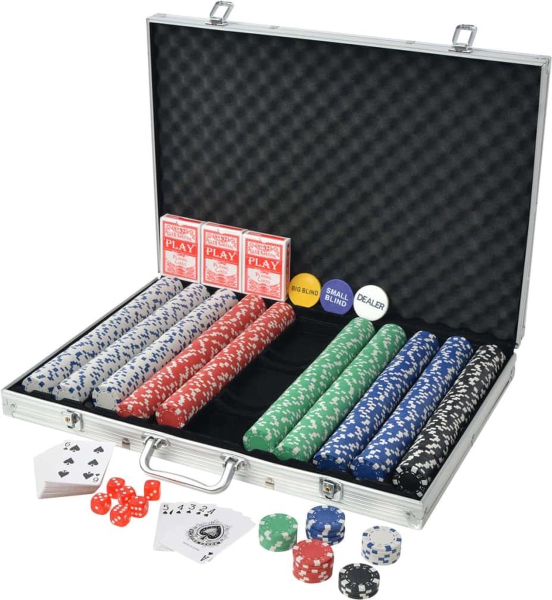 Vidaxl Pokerset Met 1000 Chips Aluminium