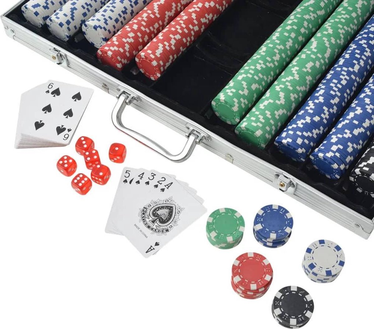 Vidaxl Pokerset Met 1000 Chips Aluminium