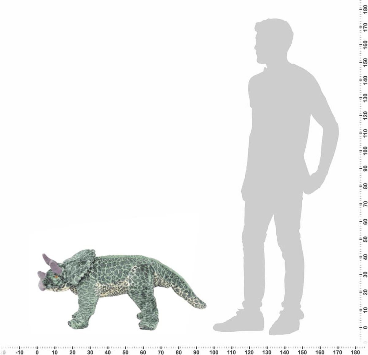 Vidaxl Speelgoeddinosaurus Staand Xxl Pluche - Groen