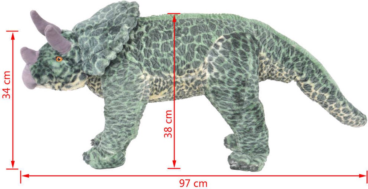 Vidaxl Speelgoeddinosaurus Staand Xxl Pluche - Groen