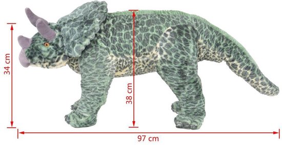 Vidaxl Speelgoeddinosaurus Staand Xxl Pluche - Groen
