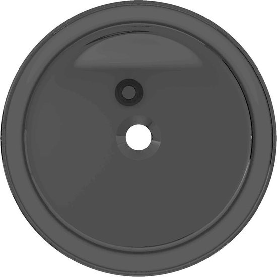 Vidaxl Wastafel Rond 40x15 Cm Keramiek - Zwart