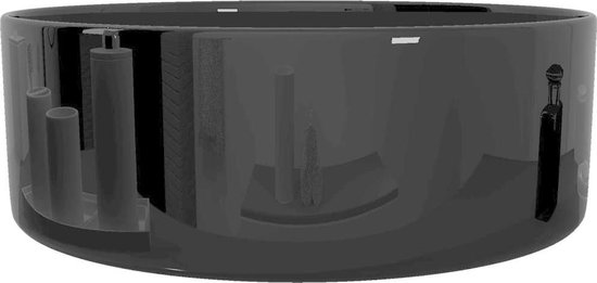 Vidaxl Wastafel Rond 40x15 Cm Keramiek - Zwart