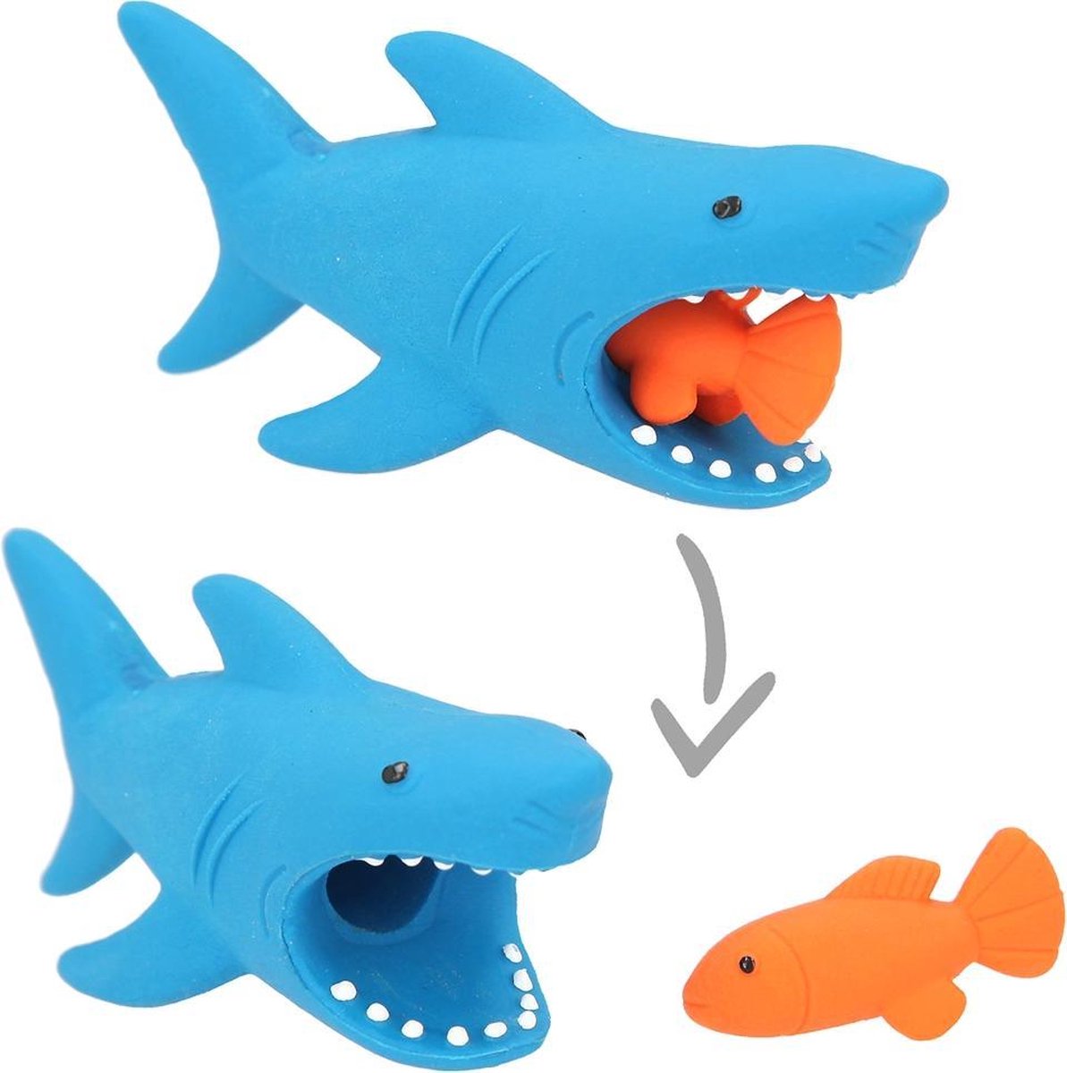 Dino World schrijfset Underwater junior 15 cm 6 delig - Blauw