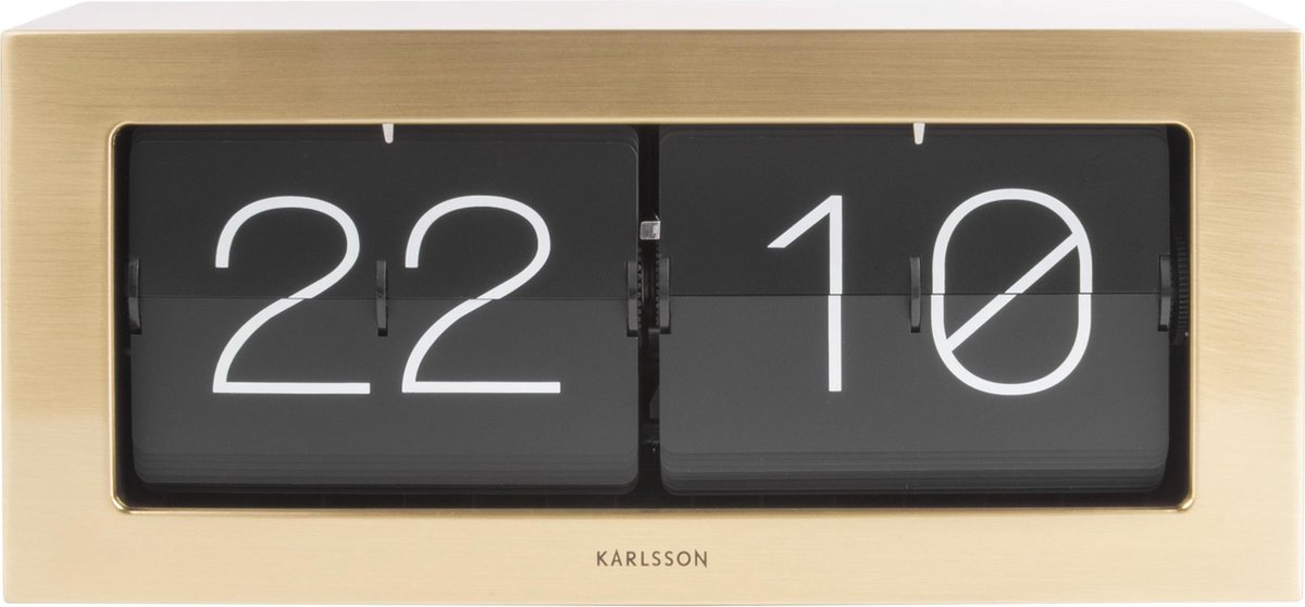 Karlsson Boxed Flip Tafelklok 37 x 17,5 cm - Goud